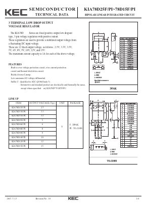 KIA78D35F Datasheet PDF KEC