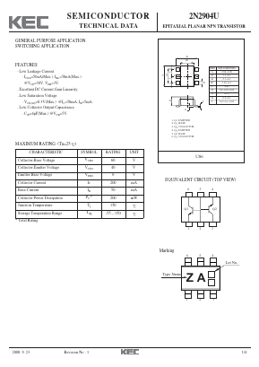 2N2904U Datasheet PDF KEC