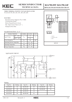 KIA78L06F Datasheet PDF KEC