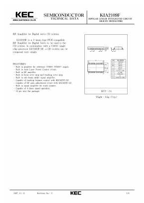 KIA2109F Datasheet PDF KEC