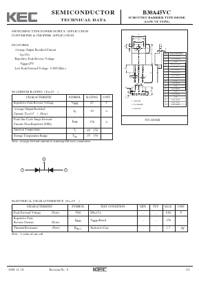 B30A45VC Datasheet PDF KEC
