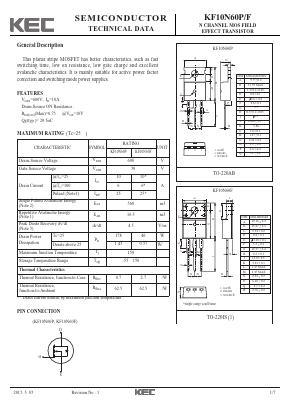 KF10N60P/F Datasheet PDF KEC
