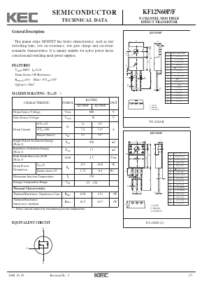 KF12N60F Datasheet PDF KEC