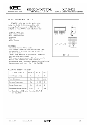 KIA6030 Datasheet PDF KEC