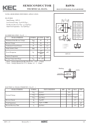 BAW56 Datasheet PDF KEC
