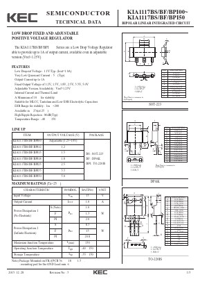 KIA1117BF12 Datasheet PDF KEC