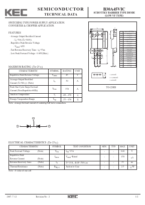 B30A45VIC Datasheet PDF KEC