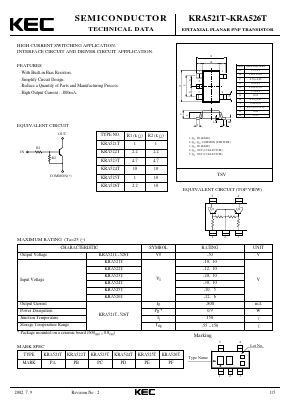 KRA524T Datasheet PDF KEC