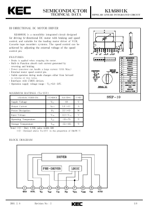 KIA6801 Datasheet PDF KEC