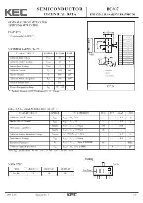 BC807 Datasheet PDF KEC