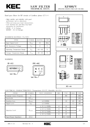 KF886V Datasheet PDF KEC