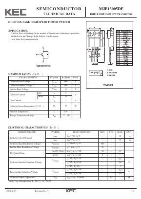 MJE13005DF Datasheet PDF KEC