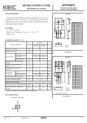KF5N60P Datasheet PDF KEC