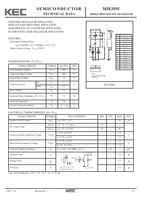 MJE5555 Datasheet PDF KEC
