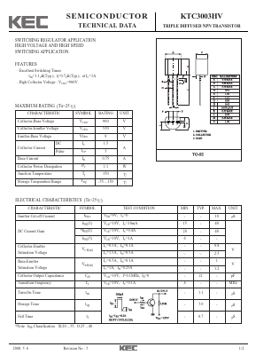 KTC3003HV Datasheet PDF KEC