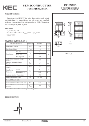 KF16N25D Datasheet PDF KEC