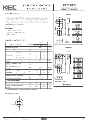 KF7N50F Datasheet PDF KEC