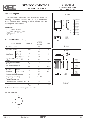 KF7N50D Datasheet PDF KEC