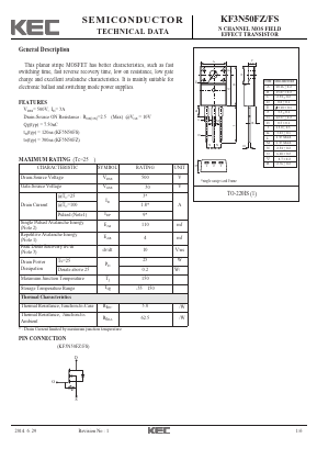 KF3N50FZ Datasheet PDF KEC
