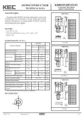 KHB019N20F2 Datasheet PDF KEC