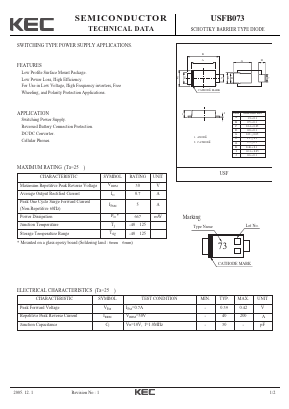 USFB073 Datasheet PDF KEC