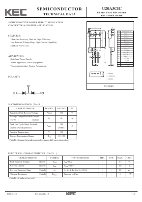 U20A3CIC Datasheet PDF KEC