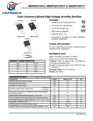 MBRF20H150CT-E3/45 Datasheet PDF Kersemi Electronic Co., Ltd.