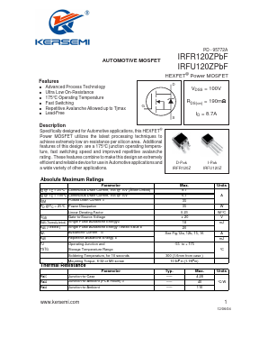IRFU120ZPBF Datasheet PDF Kersemi Electronic Co., Ltd.