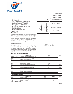 IRFU6215PBF Datasheet PDF Kersemi Electronic Co., Ltd.