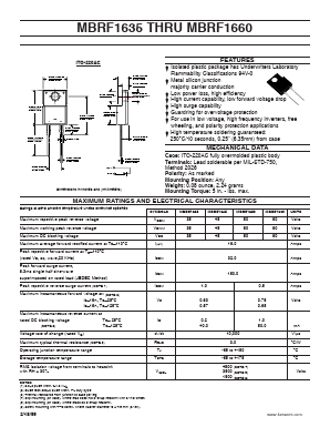 MBRF1635 Datasheet PDF Kersemi Electronic Co., Ltd.