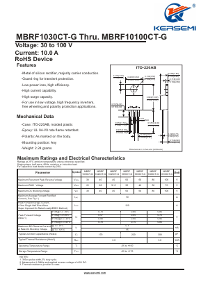 MBRF10100CT-G Datasheet PDF Kersemi Electronic Co., Ltd.