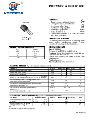 MBRF10100CT Datasheet PDF Kersemi Electronic Co., Ltd.