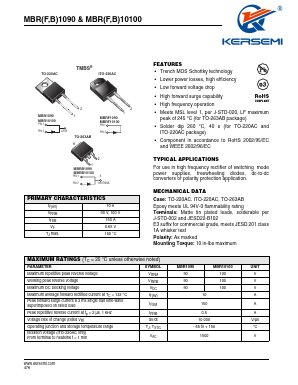 MBRB1090-E3/4W Datasheet PDF Kersemi Electronic Co., Ltd.