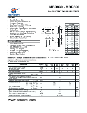 MBR830 Datasheet PDF Kersemi Electronic Co., Ltd.