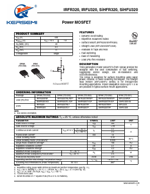 IRFR320PBF Datasheet PDF Kersemi Electronic Co., Ltd.