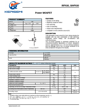 SIHF630-E3 Datasheet PDF Kersemi Electronic Co., Ltd.