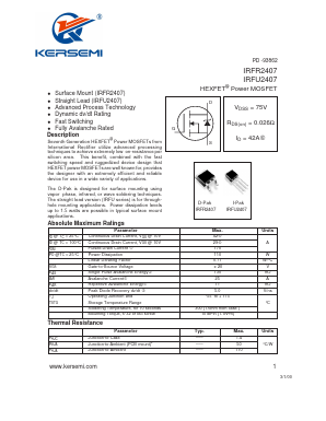 IRFR2407 Datasheet PDF Kersemi Electronic Co., Ltd.