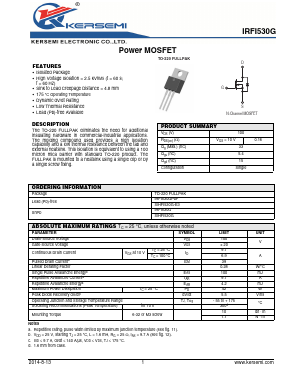 SIHFI530G Datasheet PDF Kersemi Electronic Co., Ltd.