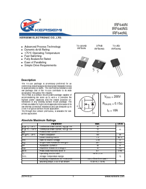 IRF640N Datasheet PDF Kersemi Electronic Co., Ltd.