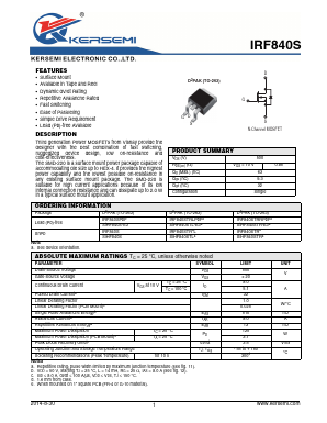 IRF840SPBF Datasheet PDF Kersemi Electronic Co., Ltd.