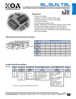 SL3TTED35L7F Datasheet PDF KOA Speer Electronics, Inc.