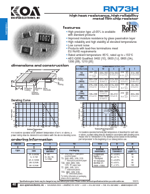 RN73H1JGTD1002A100 Datasheet PDF KOA Speer Electronics, Inc.
