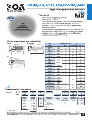 PSN0.5MMB105J Datasheet PDF KOA Speer Electronics, Inc.