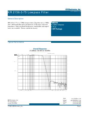 2156-3-75 Datasheet PDF KR Electronics, Inc.