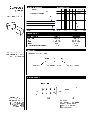 2156-5-50 Datasheet PDF KR Electronics, Inc.