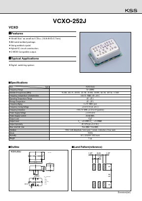 VCXO-252J Datasheet PDF Kyocera Kinseki Corpotation
