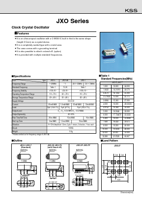 JXO-5 Datasheet PDF Kyocera Kinseki Corpotation