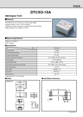 DTCXO-15A Datasheet PDF Kyocera Kinseki Corpotation