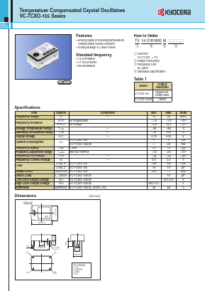 VC-TCXO-155CB Datasheet PDF Kyocera Kinseki Corpotation