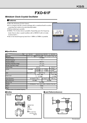 FXO-61FH Datasheet PDF Kyocera Kinseki Corpotation